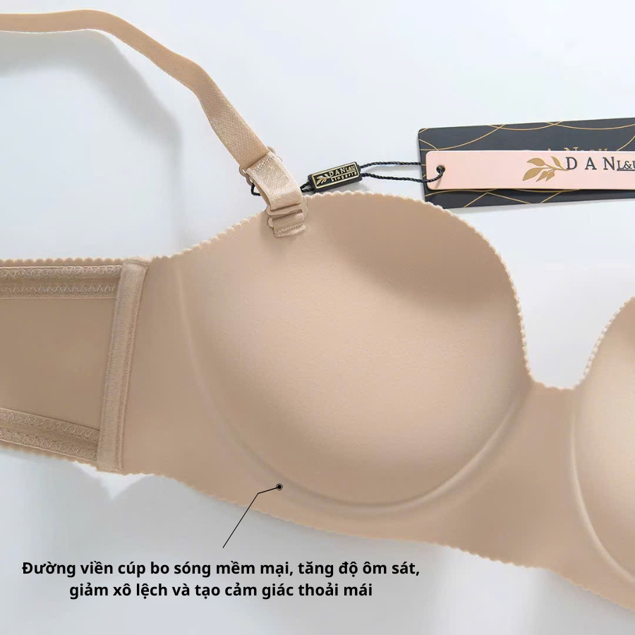 Áo Ngực Đúc Su Cúp Ngang Đệm 3CM Thiết Kế Liền Khối Ôm Nâng V1 Tự Nhiên DORIS 2277