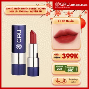 Son Lì Tự Nhiên #1 ĐỎ THUẦN Chính Hãng Không Chì Lâu Trôi An toàn Ăn được GAU SUNSET LOVER
