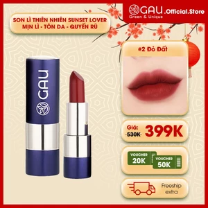Son Lì Tự Nhiên #2 ĐỎ CHERRY Chính Hãng Không Chì Lâu Trôi An toàn Ăn được GAU SUNSET LOVER