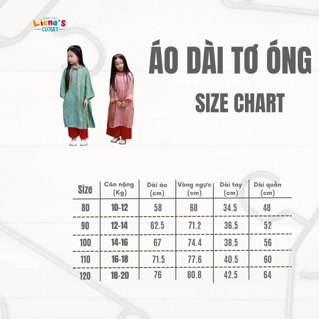 Áo Dài Đi Chơi Cho Bé Gái Liena's Closet Vải Tơ Ong Cao Cấp Mềm Mại Thiết Kế Cơ Bản Hiện Đại
