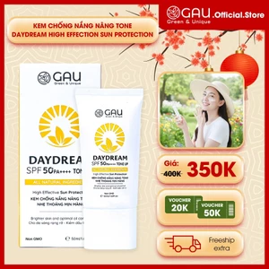 Kem chống nắng Nâng Tone Tự nhiên Trắng hồng Mịn Thoáng Dưỡng ẩm GAU SPF50+PA++++ 50ml