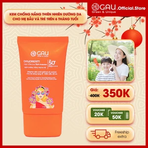 Kem chống nắng Tự nhiên Chính hãng SPF50+PA++++ GAU Mỏng nhẹ thoáng cho Da nhạy cảm cả Mẹ & Bé 50ml