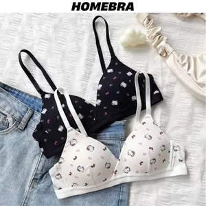 Áo ngực nữ học sinh không gọng đệm mút mỏng, Áo lót nữ cotton hoạ tiết Kitty cute dễ thương A224