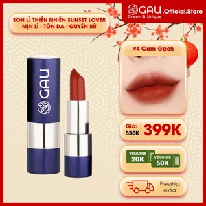 Son Lì Tự Nhiên #4 CAM GẠCH Chính Hãng Không Chì Lâu Trôi An toàn GAU SUNSET LOVER Dạng Thỏi