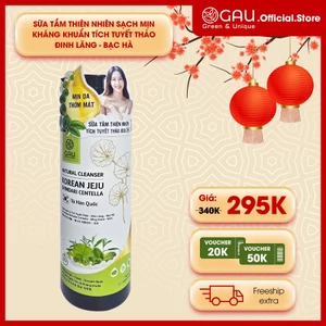 Sữa tắm Tự nhiên GAU JEJU HÀN QUỐC Cho Da Nhạy Cảm Mềm mịn Dịu mát Kháng Viêm Tích Tuyết Thảo 1L