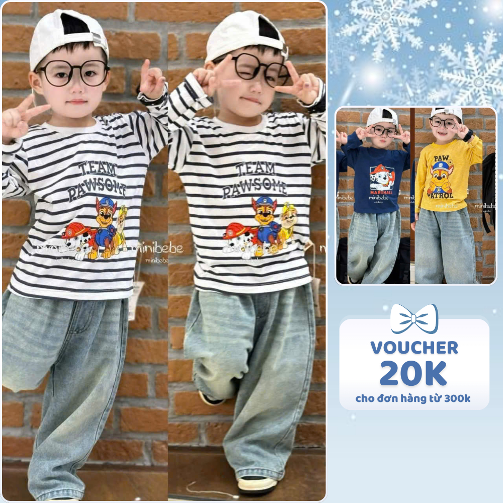 [À ƠI SHOP] V23- set 3 áo sọc team pawsome- a106.271