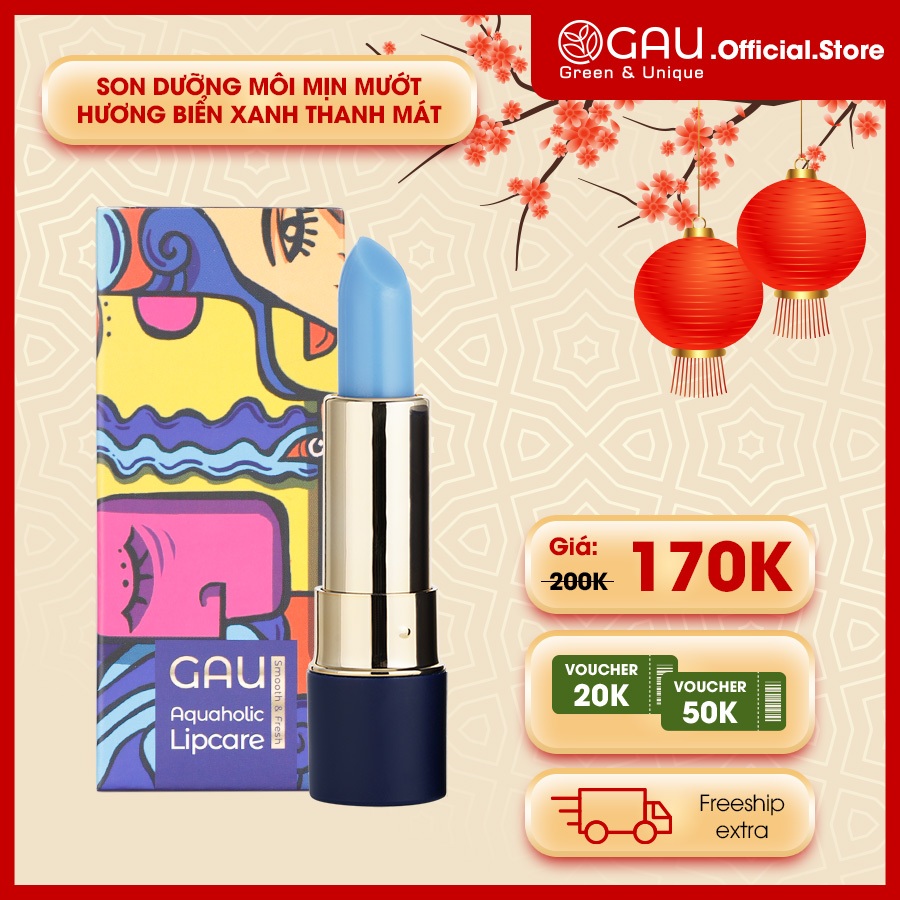 Son Dưỡng Môi GAU Aquaholic Smooth Lipbalm Chứa Chất Giúp Giảm Thâm Và Làm Mềm Mịn An Toàn