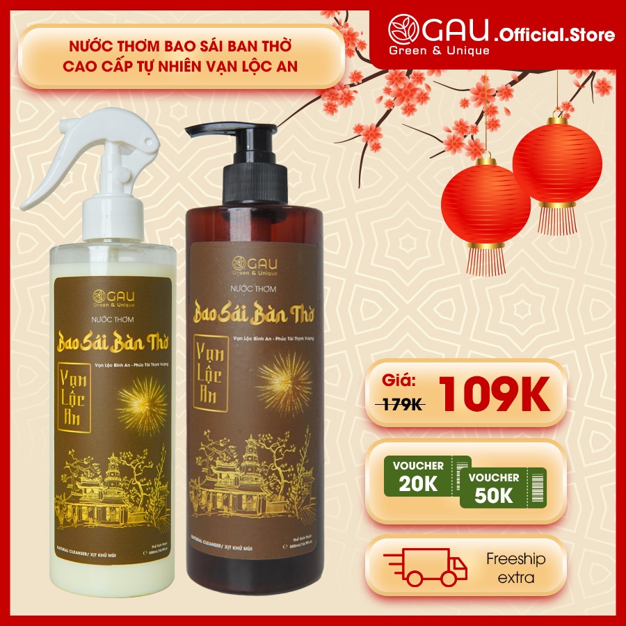 Nước Thơm lau dọn Bàn Thờ Cao Cấp Vạn Lộc An Vạn Lộc Bình An - Phúc Tài Thịnh Vượng 500ml