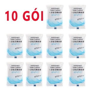 Combo 10 gói-Tấm lót bồn cầu dùng một lần tiện dụng khi đi du lịch hoặc công tác】