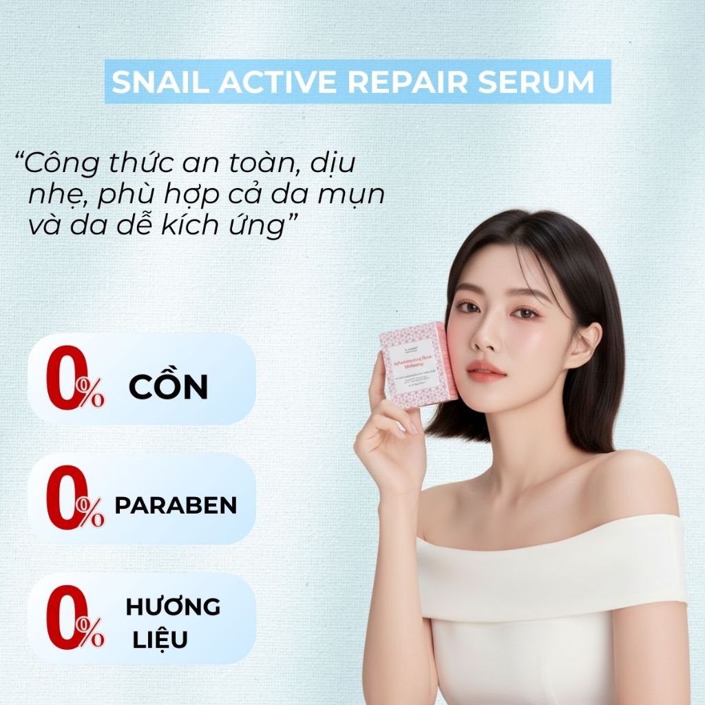 Tinh Chất Snail Serum 10ml – Serum Thẩm Thấu Nhanh, Dưỡng Ẩm Mịn Da