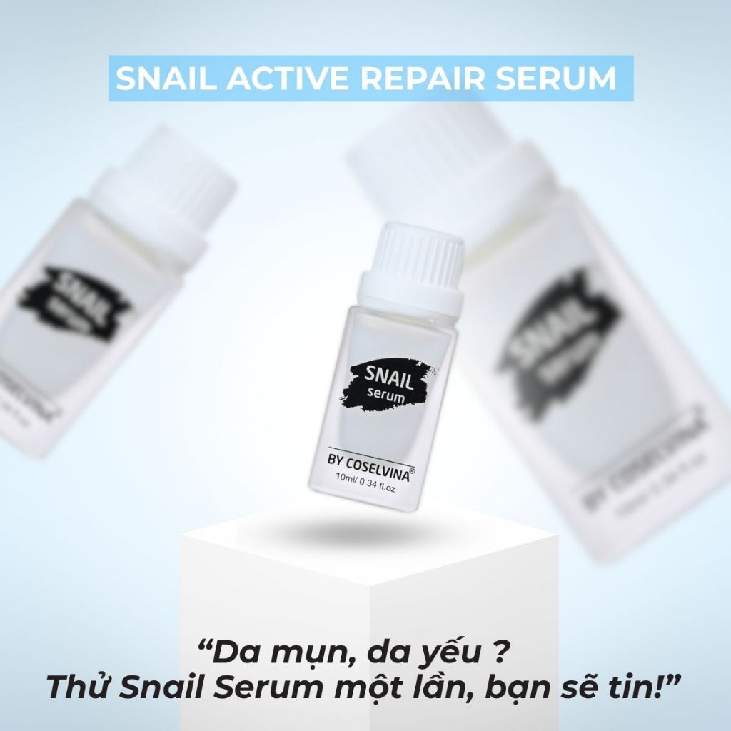 Tinh Chất Snail Serum 10ml – Serum Thẩm Thấu Nhanh, Dưỡng Ẩm Mịn Da