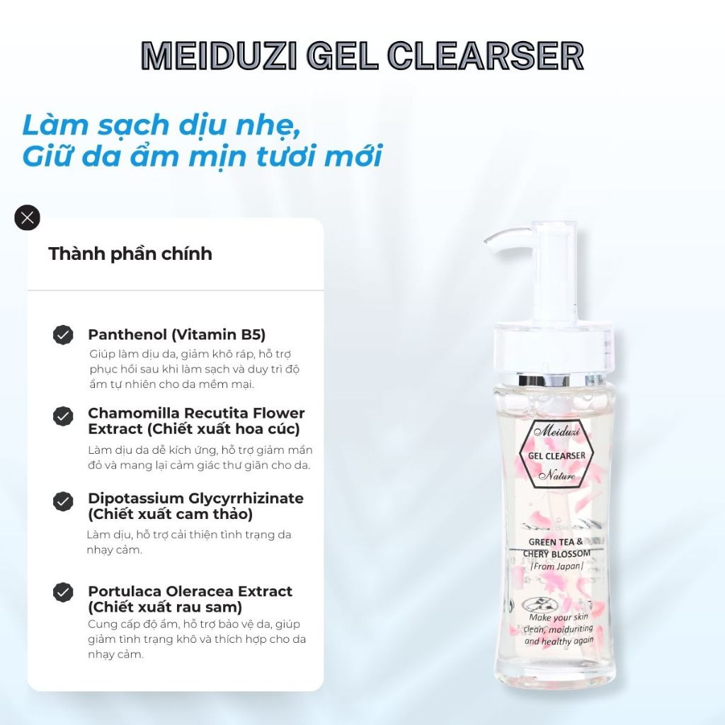 Sữa Rửa Mặt Coselvina Meiduzi – Gel Làm Sạch Dịu Nhẹ, Dưỡng Ẩm & Giúp Da Sáng Mịn