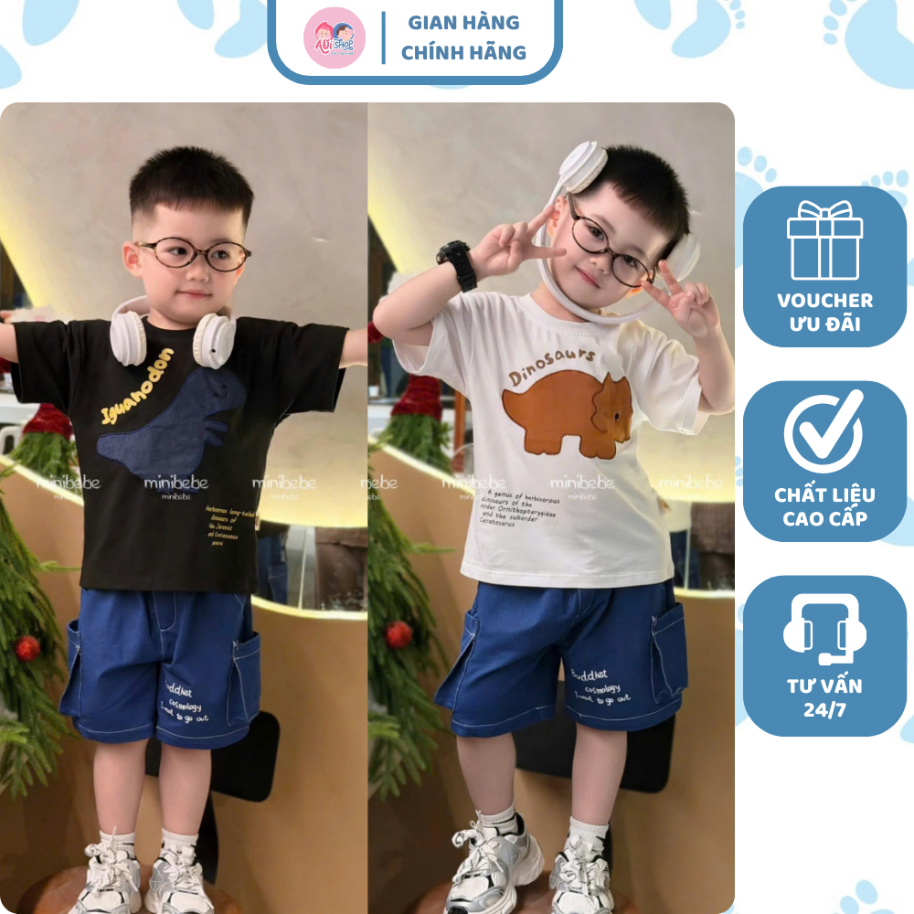 [À ƠI SHOP] T75- set 2 áo 1 quần khủng long dinosaurs- a100.311
