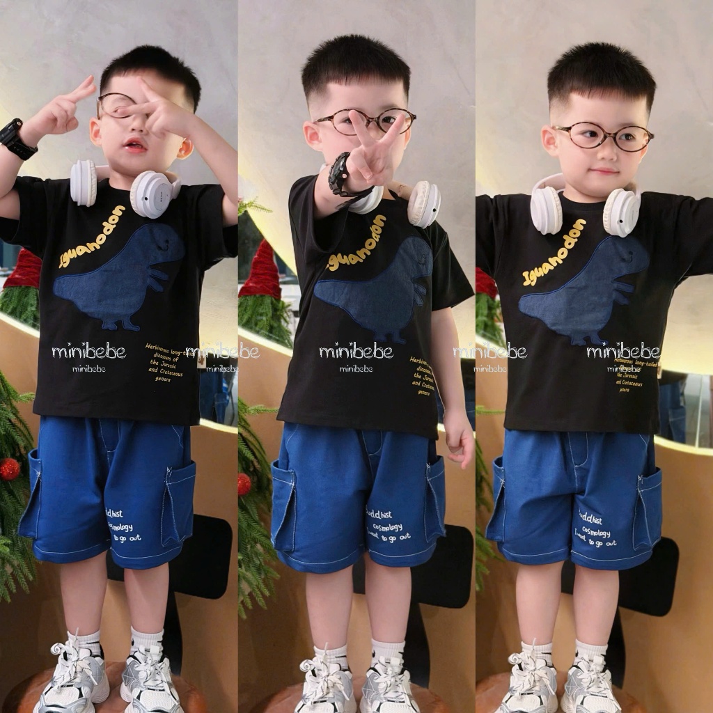 [À ƠI SHOP] T75- set 2 áo 1 quần khủng long dinosaurs- a100.311