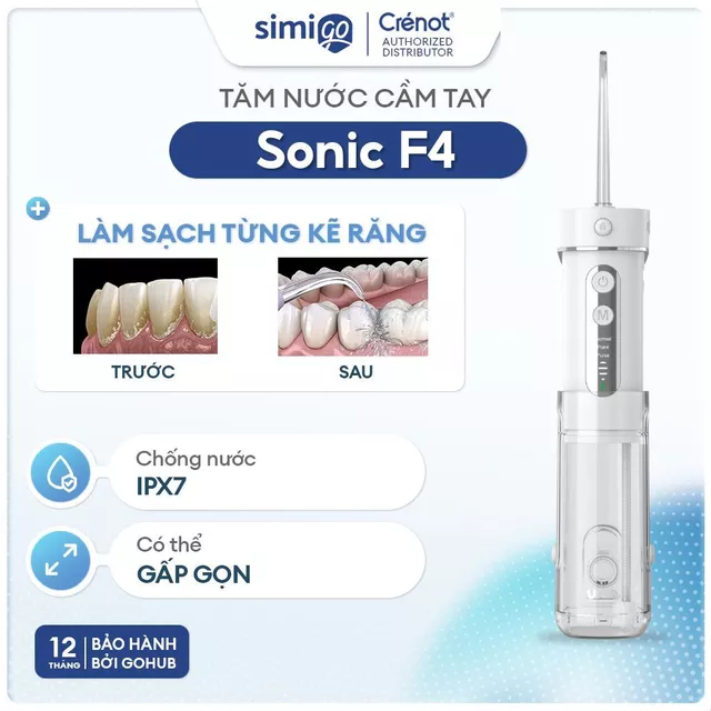 Tăm nước UNIQ Sonic F4 máy tăm nước mini gấp gọn vệ sinh răng miệng tam nuoc du lịch cầm tay nhỏ gọn chống thấm nước
