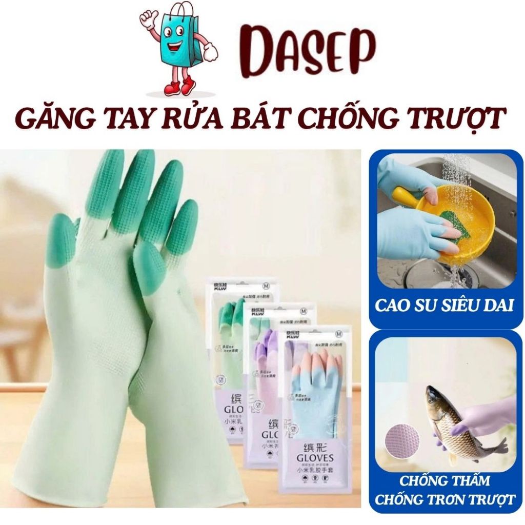 Thế Hệ Mới Găng Tay Rửa Chén Cao Su Siêu Dai Chống Thấm Găng Tay Làm Việc Nhà, Dọn Dẹp Vệ Sinh