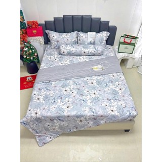 🍰SIÊU ĐẸP️️🍰Bộ Ga Gối Lụa Lyocell Sợi Tre Trăm Hoa Đua Nở Thoáng Mát, Chăn Chần Bông_Chăn ga sỉ HCM