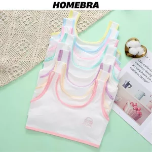 Áo lót bé gái học sinh cotton mỏng nhẹ thoáng mát viền màu xinh xắn họa tiết hoạt hình đáng yêu B757