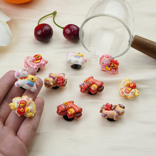 Bộ 10 Sticker, Charm 3D chủ đề Tết 2026, Xuân Bính Ngọ nhựa cứng gắn Dép Sục, Cá sấu JB-428 Mita