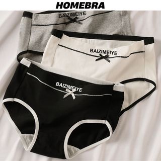 Quần lót nữ cotton dày dặn in chữ cá tính sexy - Quần chip nữ cạp vừa đáy may 2 lớp kháng khuẩn L663