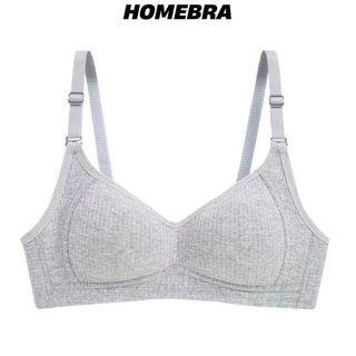 Áo ngực nữ mút mỏng chất cotton gân tăm mềm mại - Áo lót nữ không gọng ôm ngực khóa 3 nấc cài A414