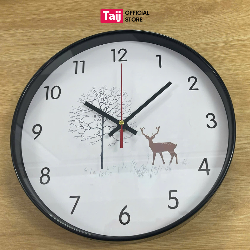 Đồng Hồ Treo Tường Trang Trí Họa Tiết Dễ Thương, Vỏ Nhựa Cao Cấp, Đường Kính 30 Cm