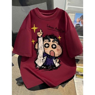 Áo thun phông nữ nam form rộng chất liệu cotton khô in hình SHIN GIƠ TAY
