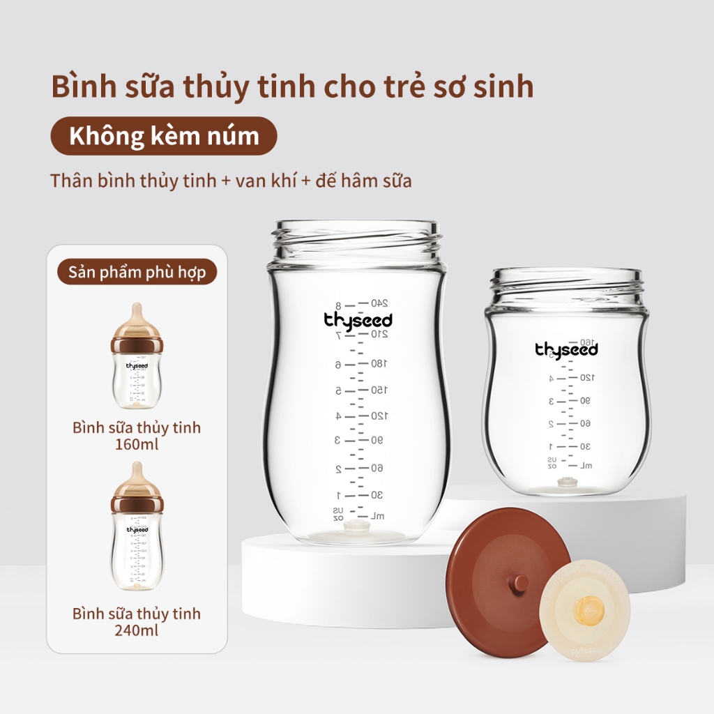 [Không kèm núm] Thân bình sữa chống đầy hơi cho trẻ sơ sinh Thyseed 160ml/240ml