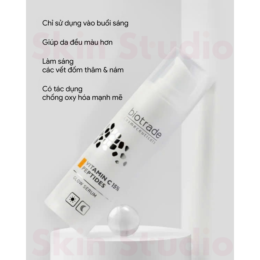 Serum Biotrade dưỡng trắng chống lão hóa phục hồi da Biotrade Vitamin C 15% Peptides Glow Serum
