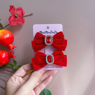 BST kẹp tóc đỏ rực rỡ ngày tết cho bé yêu