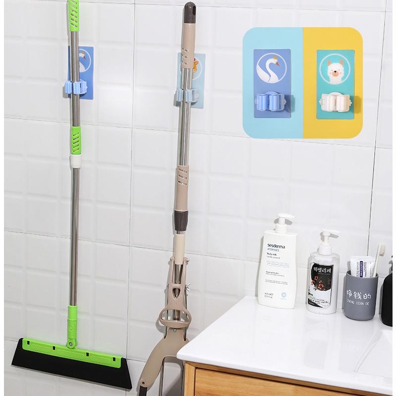 Móc treo chối - móc dán kẹp chổi, giữ chổi dán tường, móc kẹp chổi lau nhà hoạt hình đáng yêu SH0047