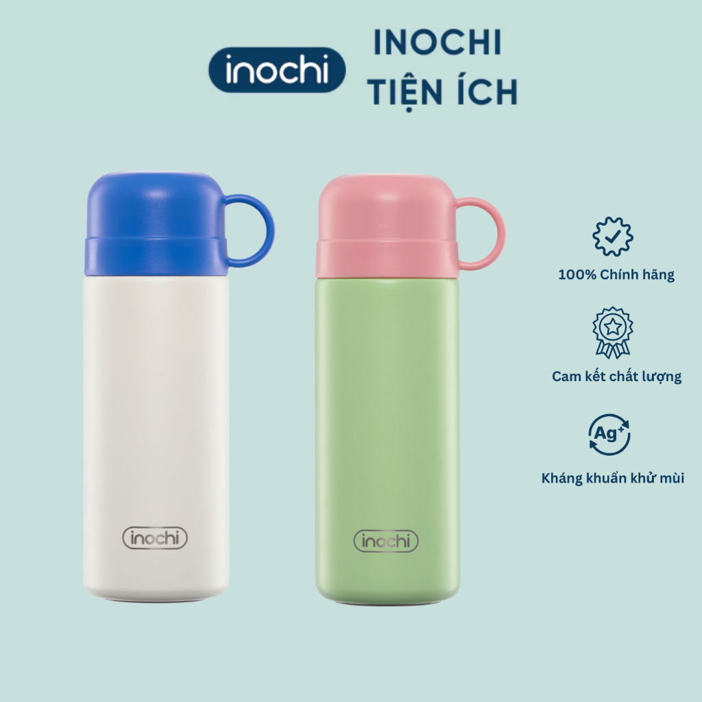 [NEW] Bình Giữ Nhiệt Inochi FUJI JOLLY 450ml 4 lớp cách nhiệt, kết cấu 2 nắp thông minh đa năng