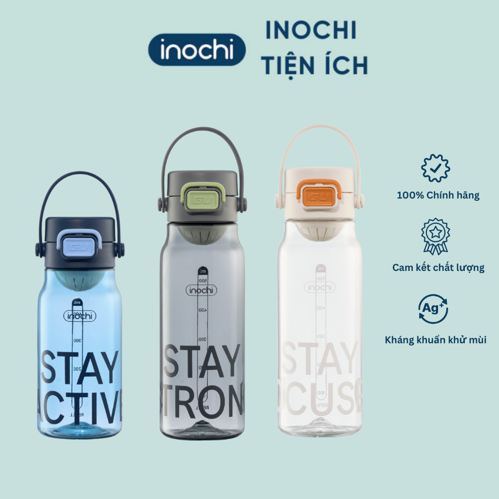 [NEW] Bình nước KITA BASE Inochi nắp có khoá chống rò rỉ, vạch chia dung tích và tích hợp quai xách tiện lợi