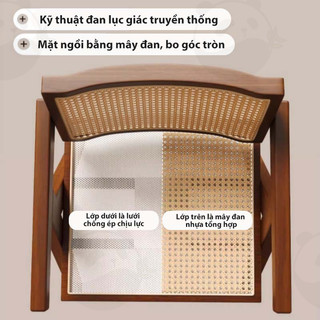 Panda Ghế gỗ ghế ăn tựa lưng đa năng ghế bàn ăn bàn học cabin decor cafe Thoáng khí mát mẻ