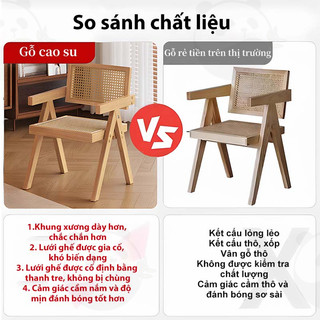 Panda Ghế gỗ ghế ăn tựa lưng đa năng ghế bàn ăn bàn học cabin decor cafe Thoáng khí mát mẻ