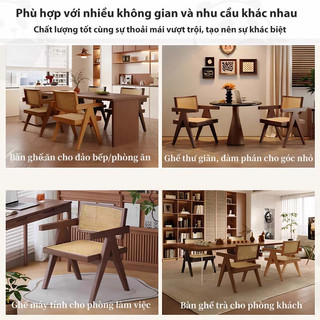 Panda Ghế gỗ ghế ăn tựa lưng đa năng ghế bàn ăn bàn học cabin decor cafe Thoáng khí mát mẻ