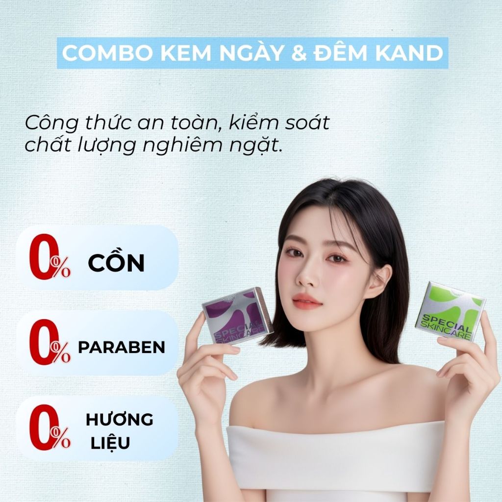 Combo Kem Nám Ngày & Đêm KAND 25g – Dưỡng Sáng & Phục Hồi Da