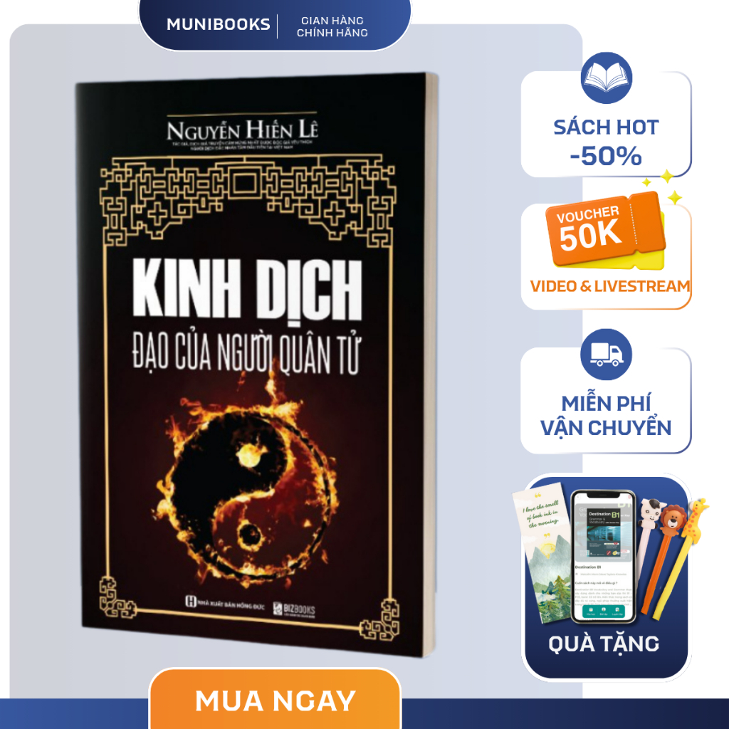 Bìa sách Kinh Dịch Đạo Của Người Quân Tử Nguyễn Hiến Lê Tinh Hoa Của Cổ Học Trung Hoa