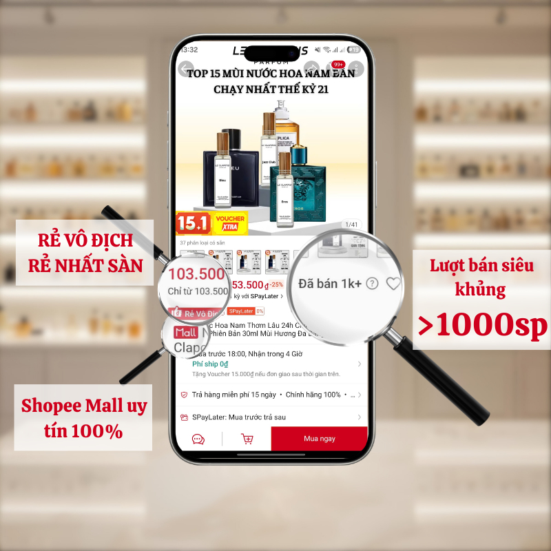Nước Hoa Chính Hãng Cho Nam Thơm Lâu Size Du Lịch 10/20/30ml Le Clapotis Nước Hoa Mini Dễ Mang