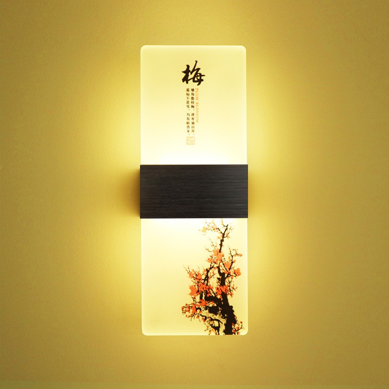 Đèn tường LED phong cách Trung Hoa 6W/12W, ánh sáng ấm/3 màu, sắt+acrylic, bảo hành 1 năm