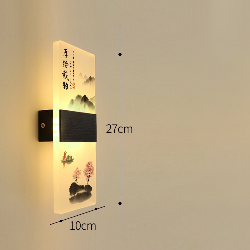 Đèn tường LED phong cách Trung Hoa 6W/12W, ánh sáng ấm/3 màu, sắt+acrylic, bảo hành 1 năm