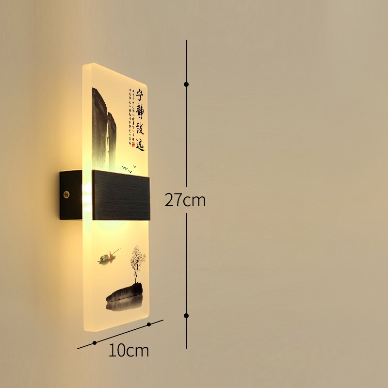 Đèn tường LED phong cách Trung Hoa 6W/12W, ánh sáng ấm/3 màu, sắt+acrylic, bảo hành 1 năm
