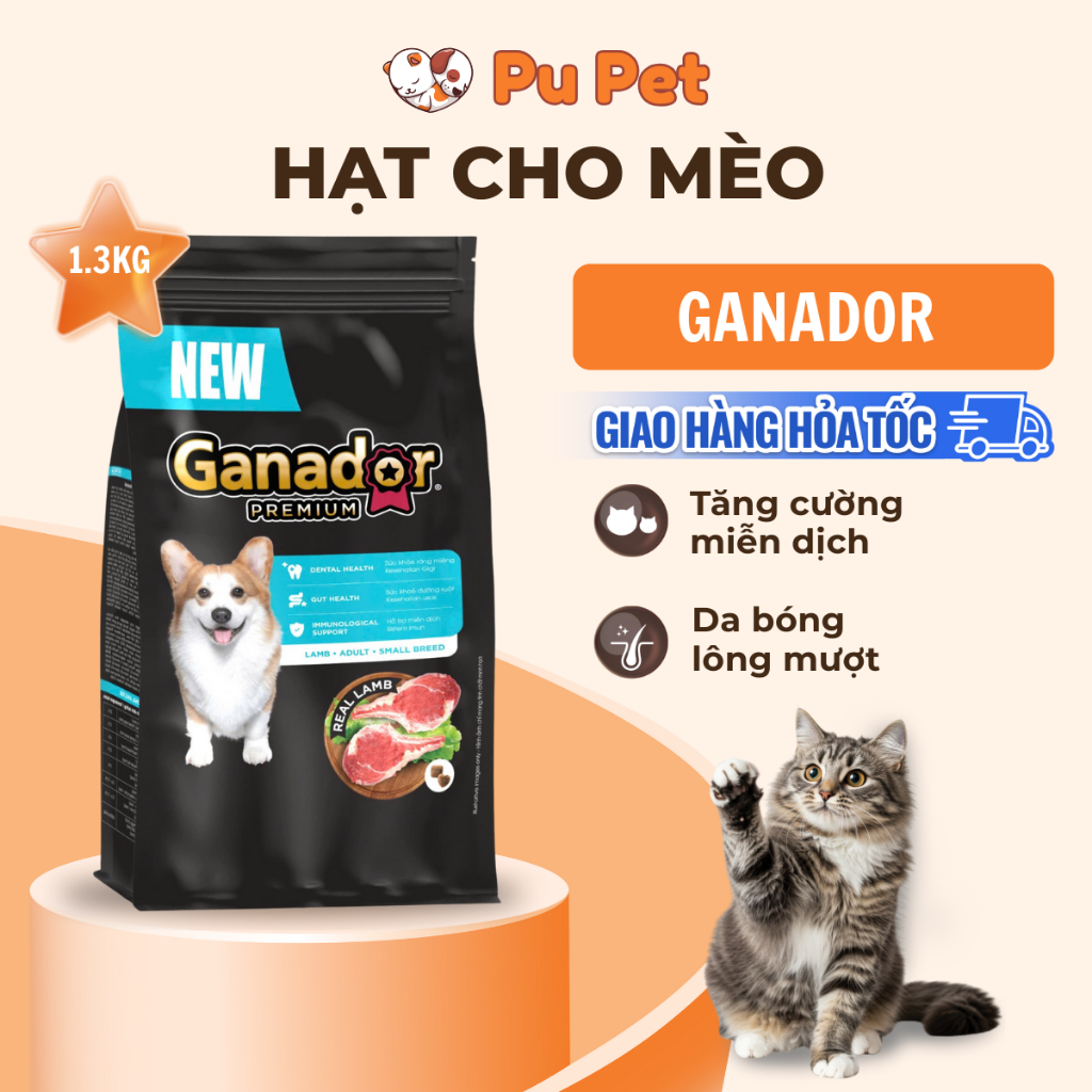 Thức ăn hạt Ganador Premium Adult Small Breed with Lamb - cho chó giống nhỏ vị Cừu gói 1.3kg