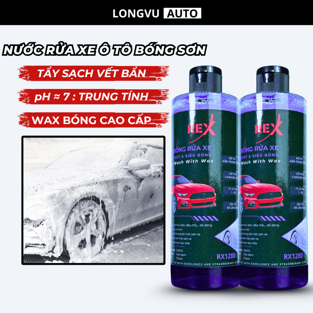 Nước rửa xe ô tô siêu bọt REX Car Wash With Wax RX1280