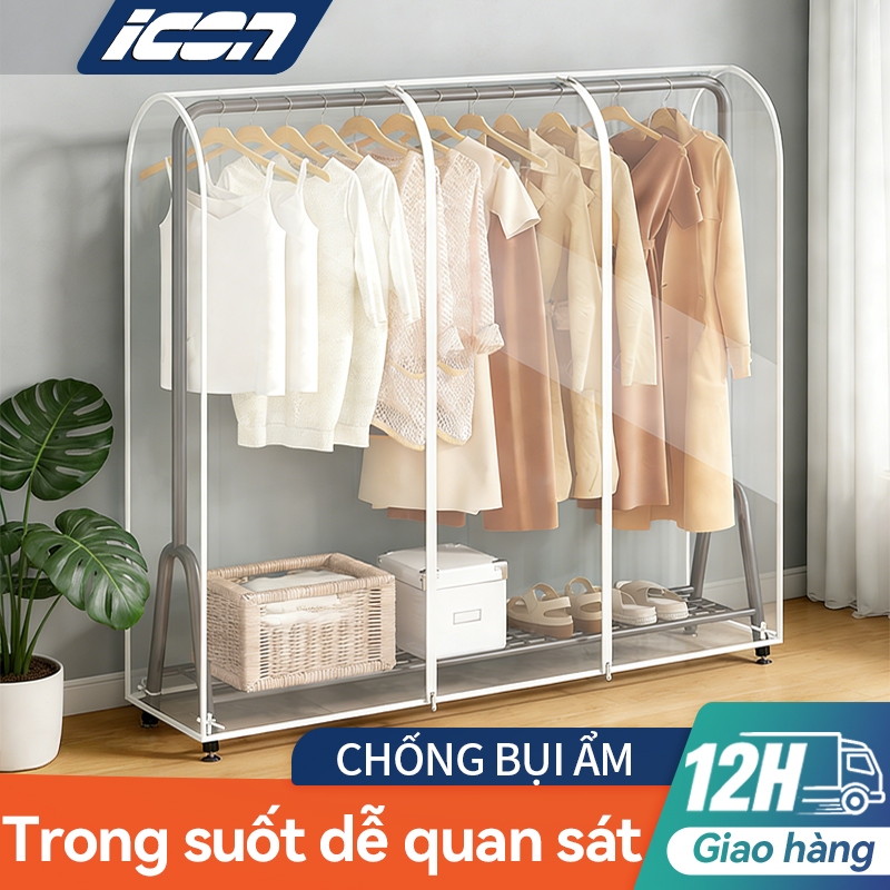 Vỏ Bọc Giá Treo ICON - Thiết Kế Kín & Trong Suốt, Chống Bụi Ẩm Hiệu Quả, Dễ Dàng Quan Sát Quần Áo
