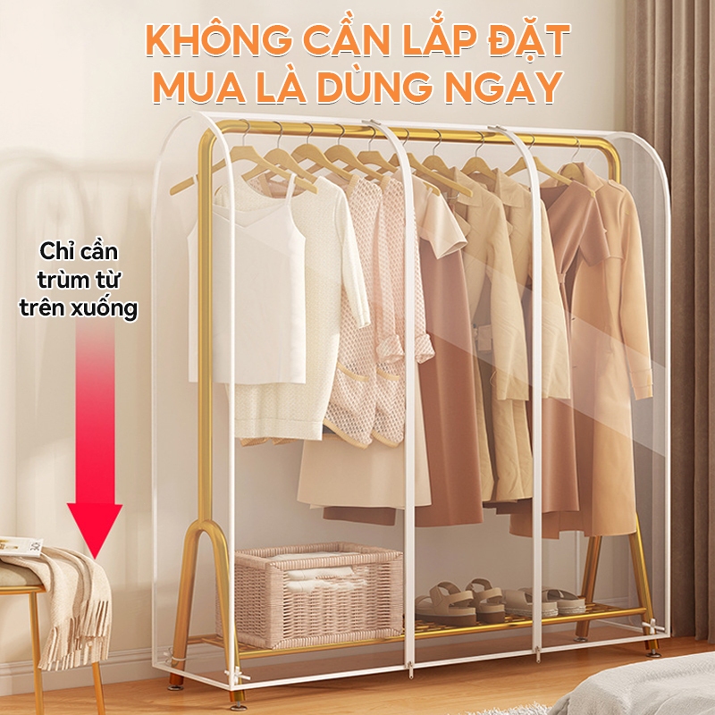 Vỏ Bọc Giá Treo ICON - Thiết Kế Kín & Trong Suốt, Chống Bụi Ẩm Hiệu Quả, Dễ Dàng Quan Sát Quần Áo
