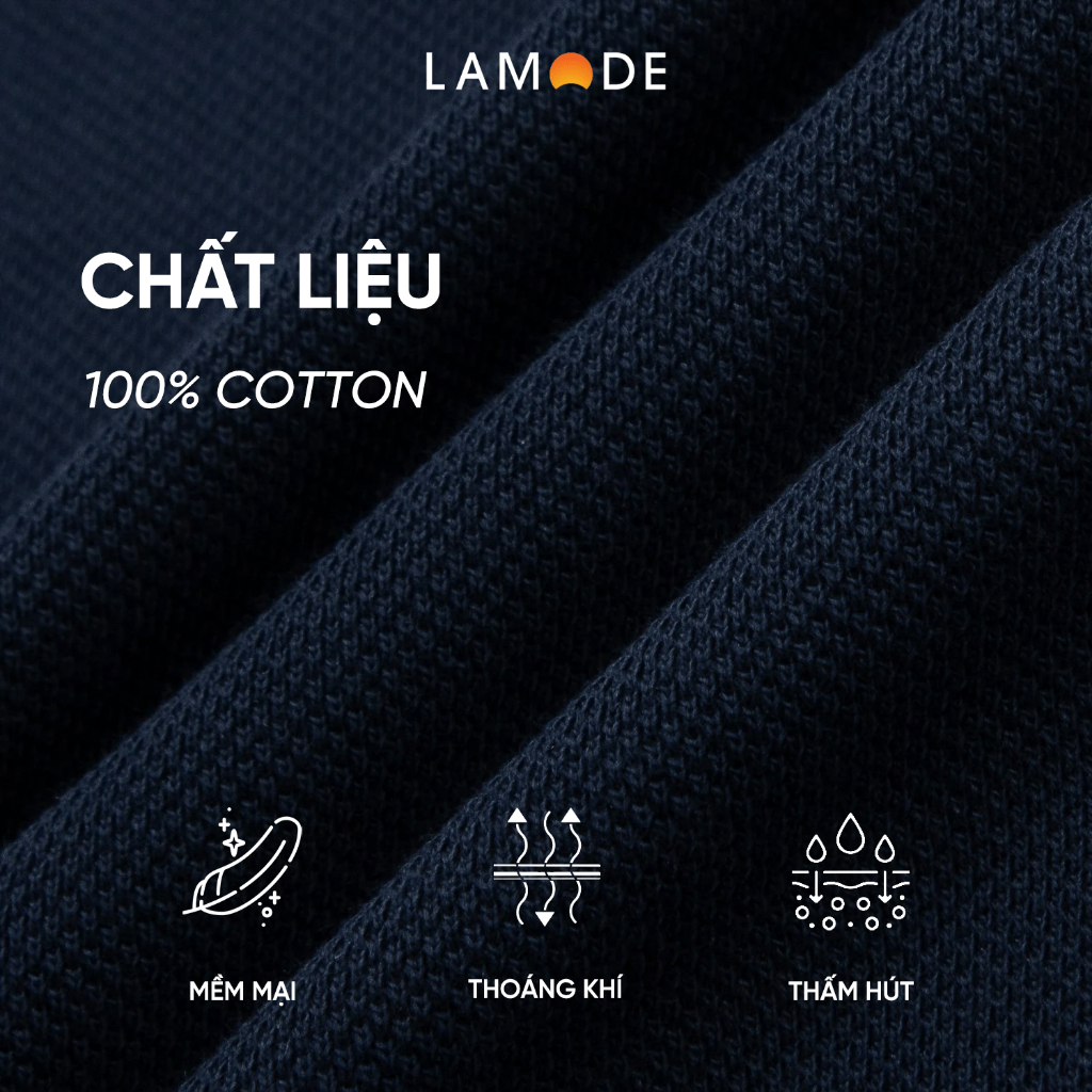 Áo Polo Nam Lamode tay ngắn dáng regular fit cotton thoáng mát co giãn nhẹ đứng phom men'swear LPS020AS0E