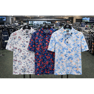 Áo polo golf mẫu mới vải thun co dãn fj hoa nổi bật dễ phối đồ