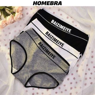 Combo 3 Quần Lót Nữ Cotton Đáy May 2 Lớp Kháng Khuẩn - Set 3 Quần Chip Cạp Chữ Cá Tính L663