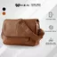 Túi đeo chéo da không thấm nước kiểu trơn cỡ đại trung nắp gập 2 pat Plaine [XƯỞNG CHUYÊN SỈ]
